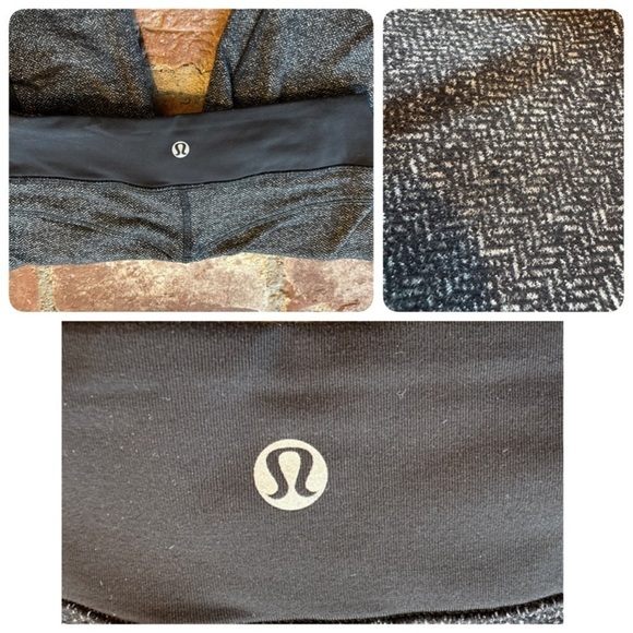 Lululemon Wunder Under Black Gray Herringbone Textured Leggings Women's size 2 - Picture 5 of 16